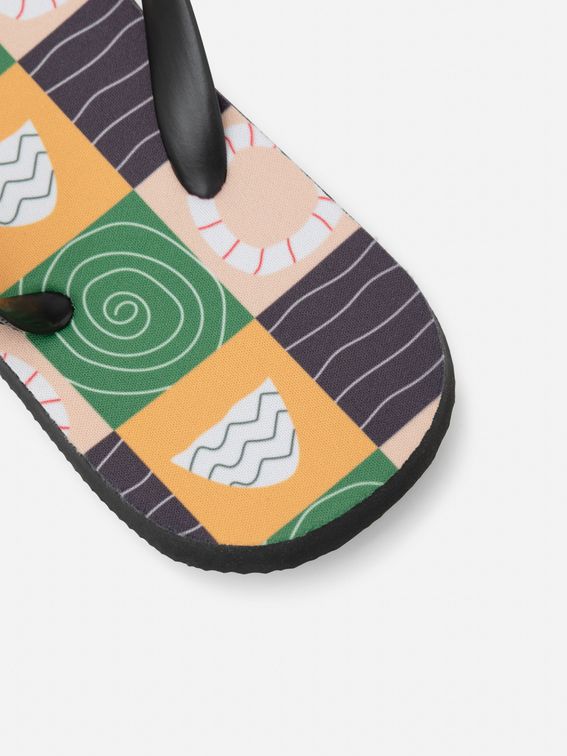 custom flip flops on feet